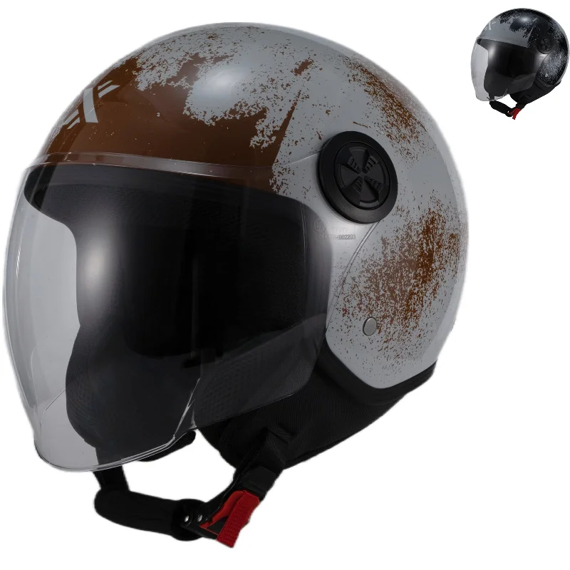 Shox Interceptor Rust Open Face Motorcycle Helmet