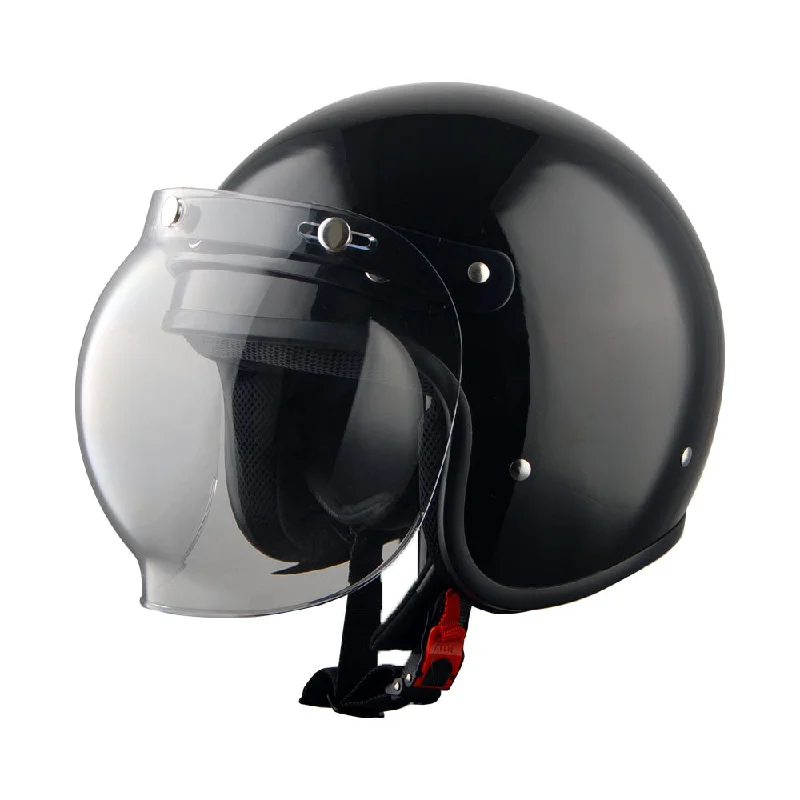 1Storm Motorcycle Open Face Helmet Mopeds Scooter Pilot Half Face Helmet with Detachable Clear Shield: HKY207Clear