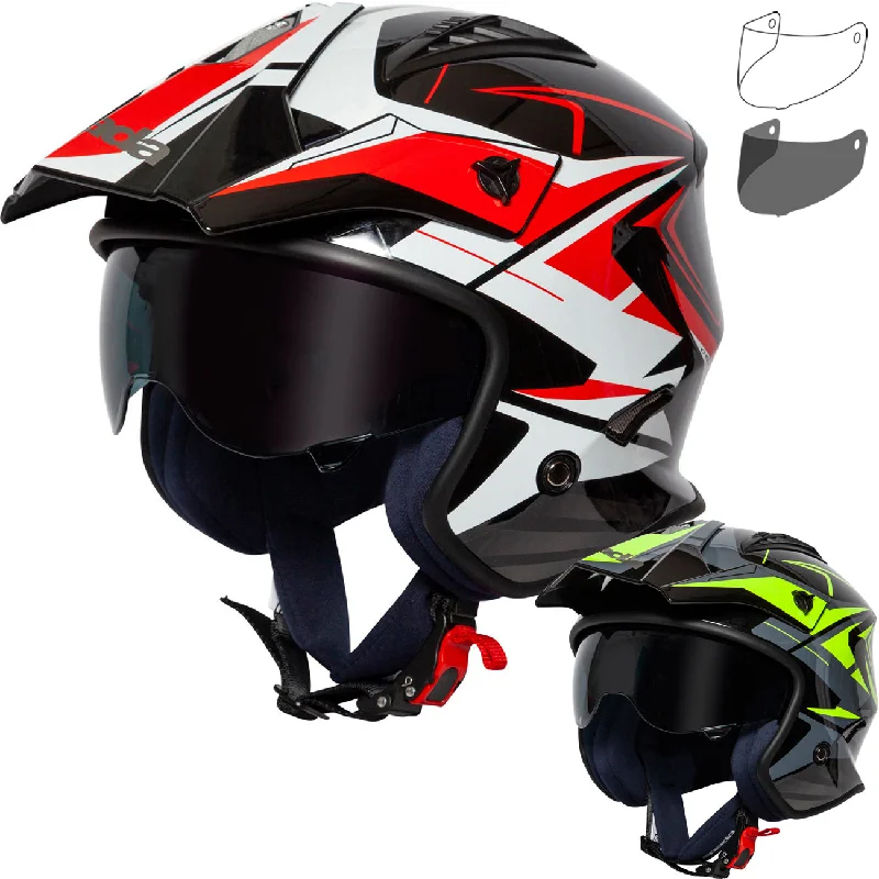 Spada Rock Stream Open Face Motorcycle Helmet & Visor