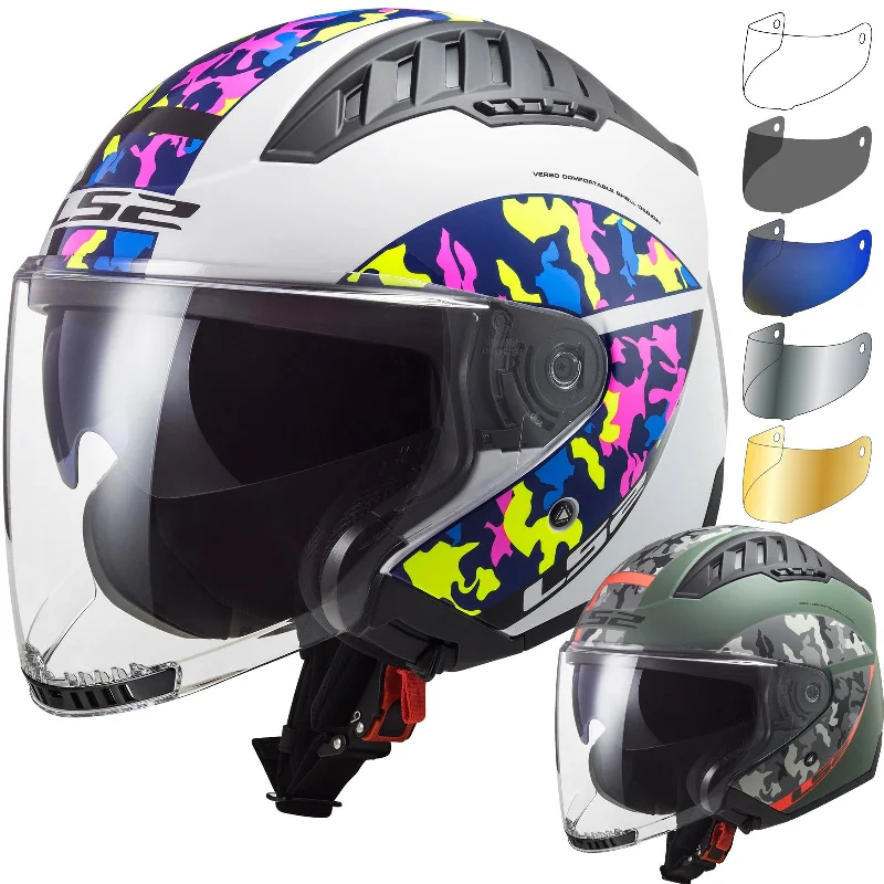 LS2 OF600 Copter Crispy Open Face Motorcycle Helmet & Visor