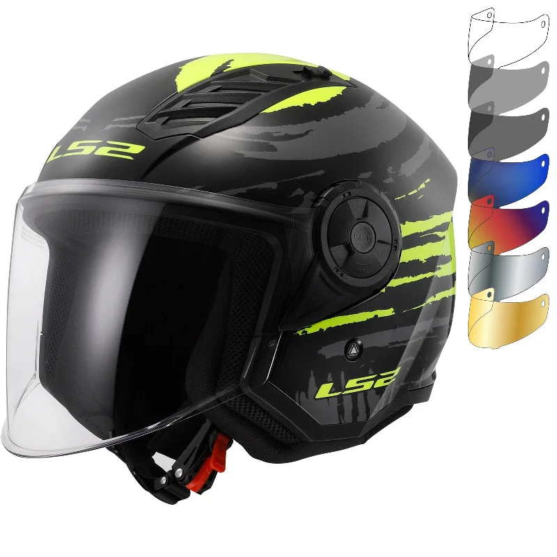 LS2 OF616 Airflow II Brush Open Face Motorcycle Helmet & Visor