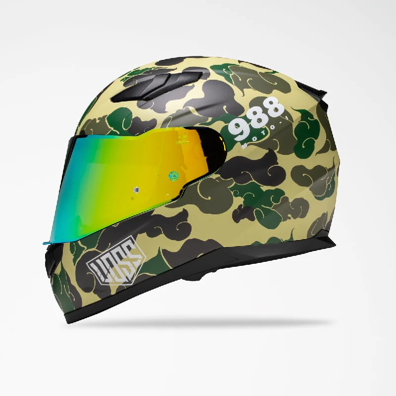 Voss 988 Moto-1 Green Camo Helmet