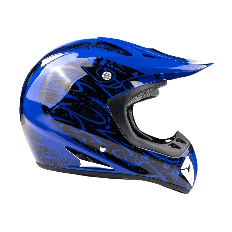 Adult Motocross Blue Splatter Helmet