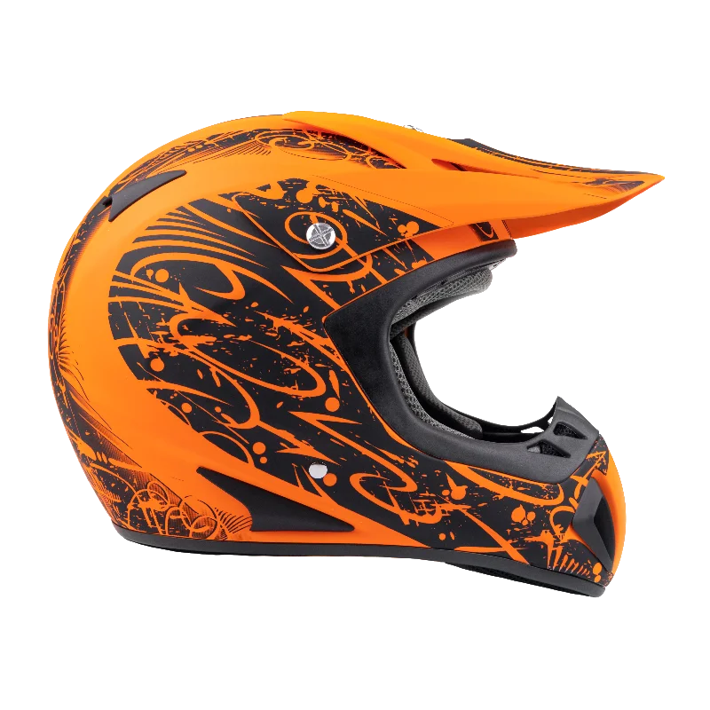 Adult Motocross Matte Orange and Black Helmet