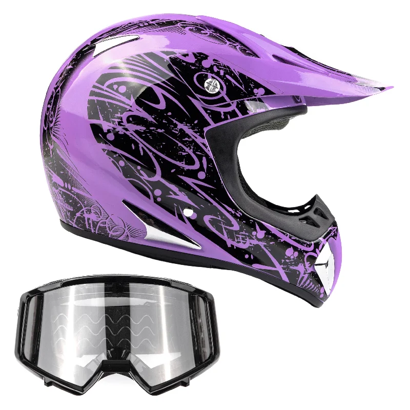 Adult Purple Helmet & Black Goggle Combo