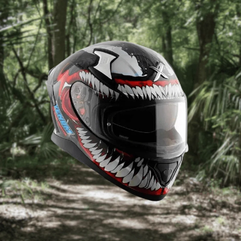 AXOR APEX MARVEL VENOM GLOSS BLACK RED HELMET