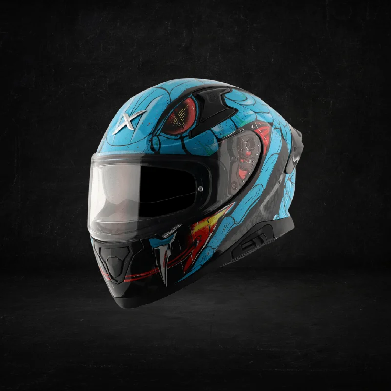 Axor Apex Venomous Gloss Black Neon Blue Helmet