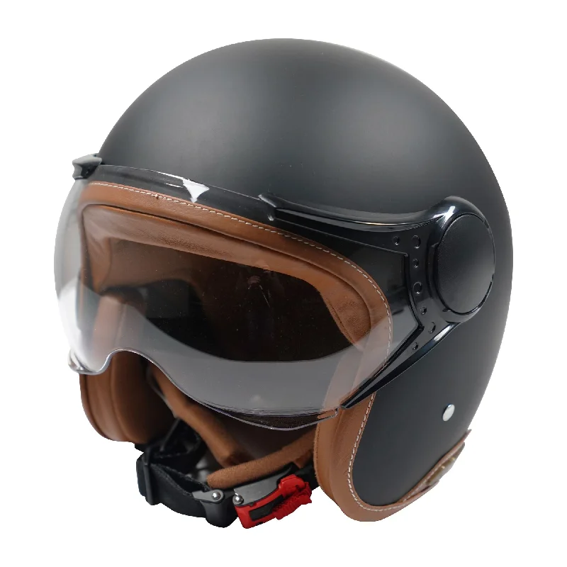 Axor Helmet Jet Composite Classic Open Face - Matt Black / Brown