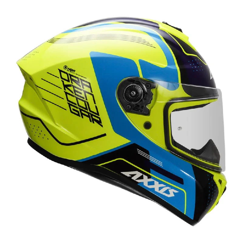 AXXIS DRAKEN S COUGAR GLOSS FLOURO NEON YELLOW HELMET