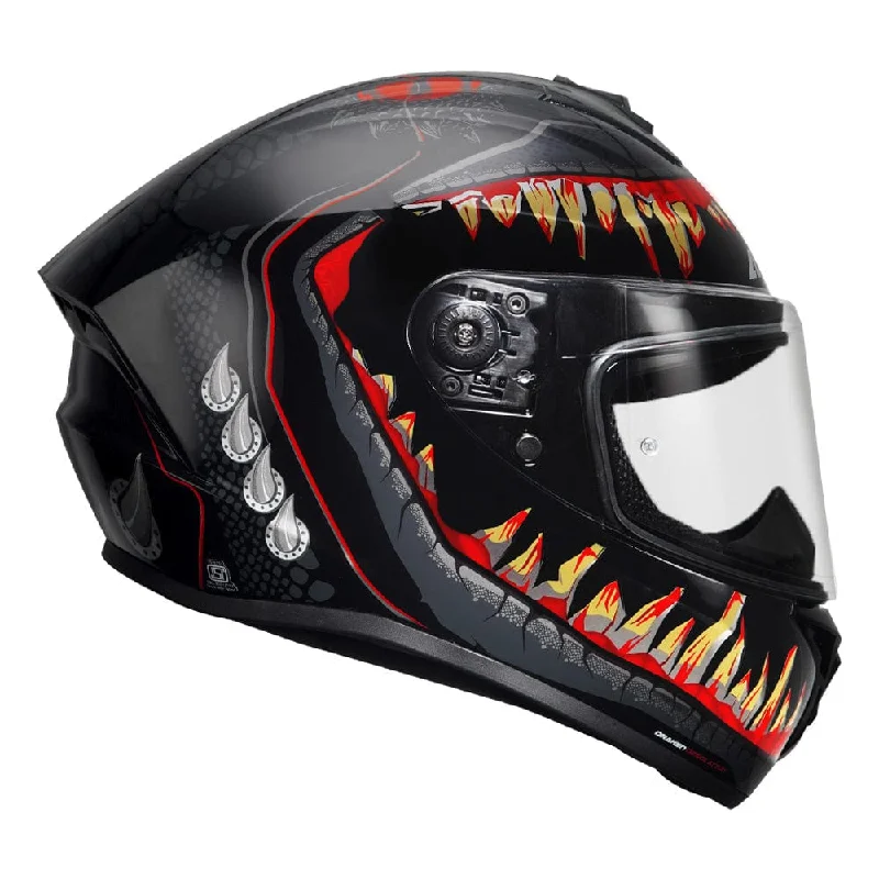 AXXIS DRAKEN S DESOLATION GLOSS BLACK RED HELMET