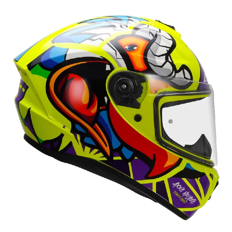 AXXIS DRAKEN S PARROT GLOSS FLOURO YELLOW HELMET