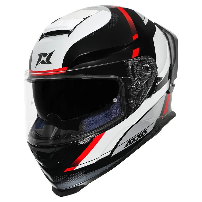 AXXIS EAGLE QUIRLY GLOSS WHITE BLACK RED HELMET