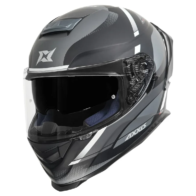 AXXIS EAGLE QUIRLY MATT BLACK GREY HELMET