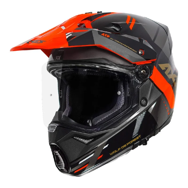 AXXIS WOLF DUAL SPORT FOREST GLOSS FLUORO RED HELMET