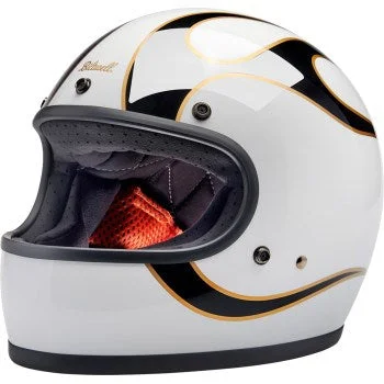 BILTWELL Gringo Helmet 22.06 - Gloss White Flames