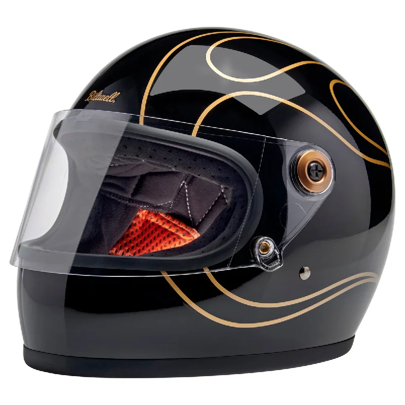 BILTWELL Gringo S Helmet 22.06 - Gloss Black Flames