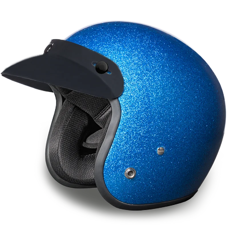 Daytona D.O.T. Cruiser Blue Metal Flake Motorcycle Open Face Helmet