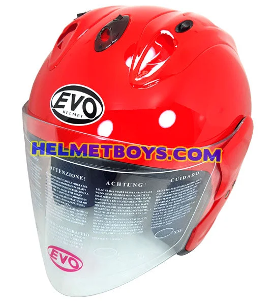 EVO RS 959 Motorcycle Open Face Helmet RED