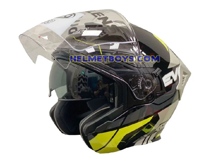 EVO RS9 Motorcycle Sunvisor Helmet EUROJET GREY FLUO YELLOW