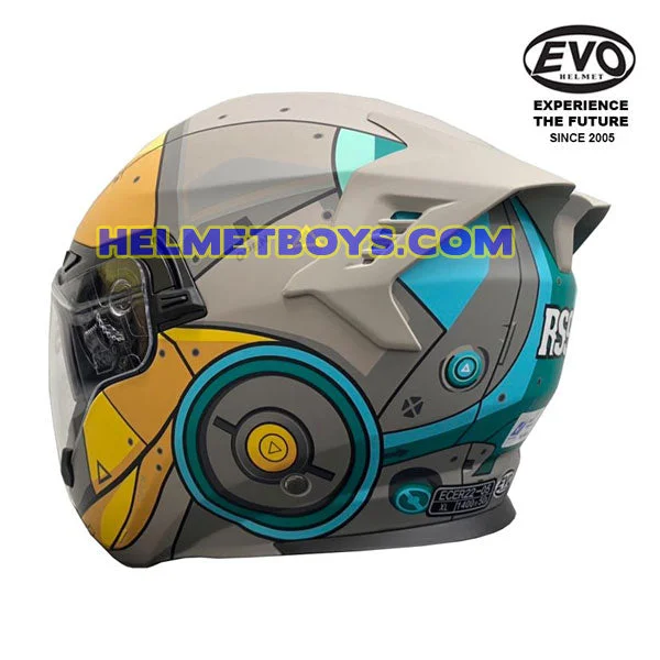 EVO RS9 Motorcycle Sunvisor Helmet IRON JET YELLOW