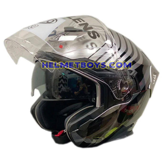 EVO RS9 Motorcycle Sunvisor Helmet RAYBURN SILVER