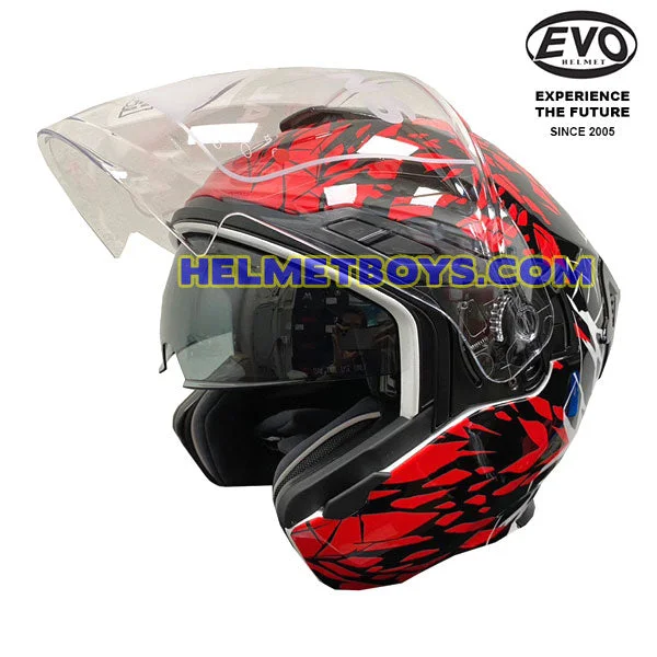 EVO RS9 Motorcycle Sunvisor Helmet SPLASH RED