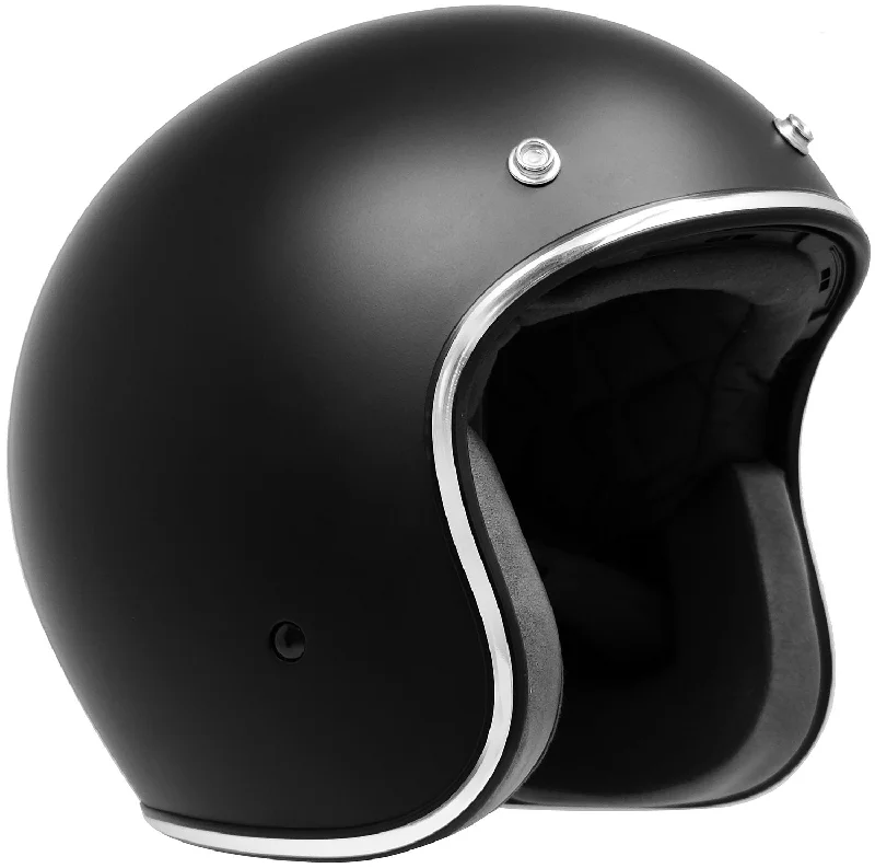 GDM RENEGADE Open Face Motorcycle Helmet 3/4 Vintage Matte Black