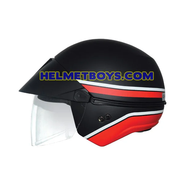 GPR AEROJET Shorty Motorcycle Helmet MATT BLACK REDLINE G2