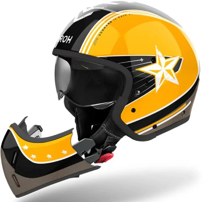 Airoh J110 Gloss Command Yellow Full / Open Face Helmet