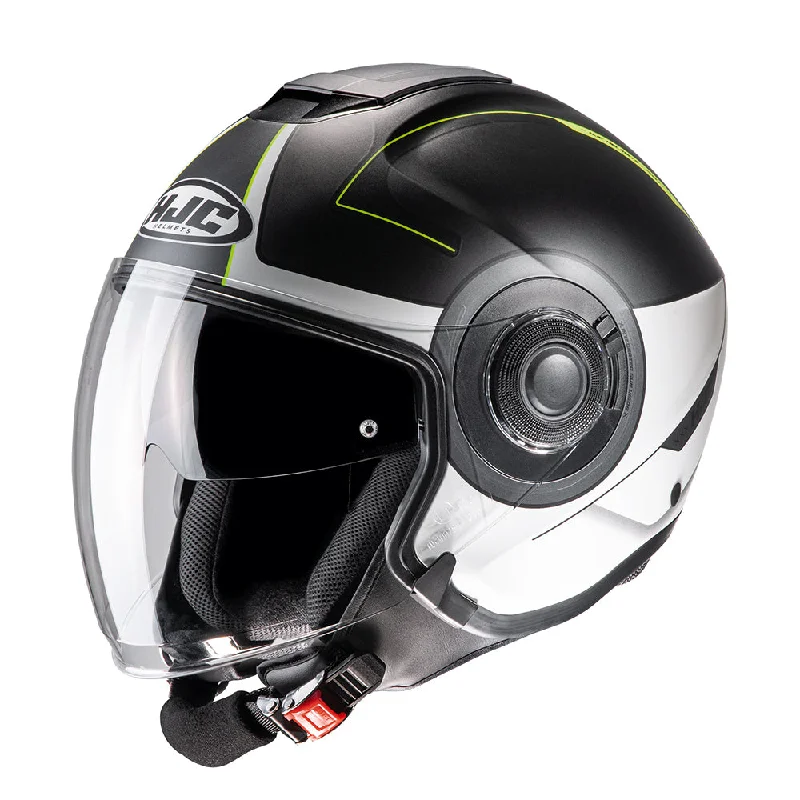 HJC I40 Panadi MC3HSF Black White Yellow DVS Open Face Helmet