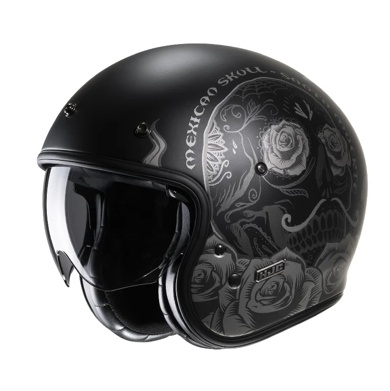 HJC V31 Desto Mexican Skull Matt Black Open Face Helmet