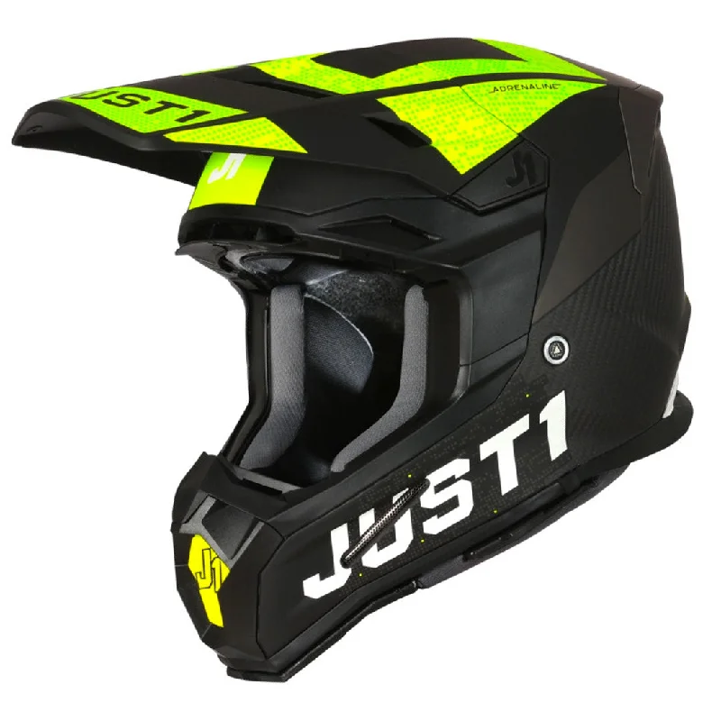 Just1 - J22 Youth Adrenaline Black/Yellow Carbon Helmet