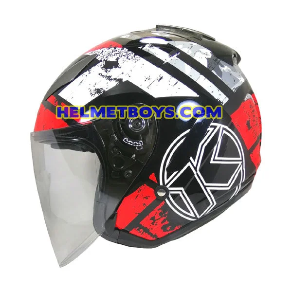 KYT Motorcycle Helmet HELLCAT RED FLUO