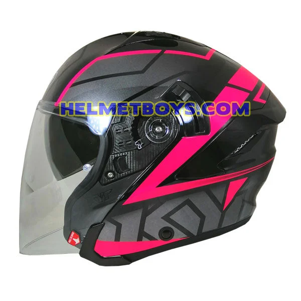 KYT NFJ Motorcycle Sunvisor Helmet FUXIA MOTION