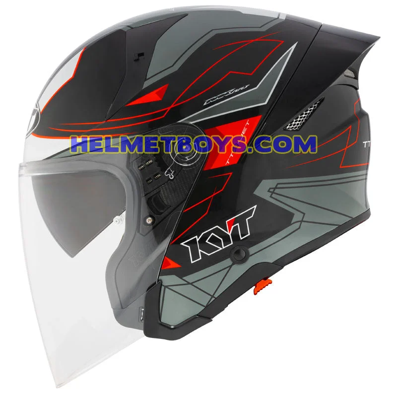 KYT TTR JET Motorcycle Sunvisor Helmet LED GRAPHICS