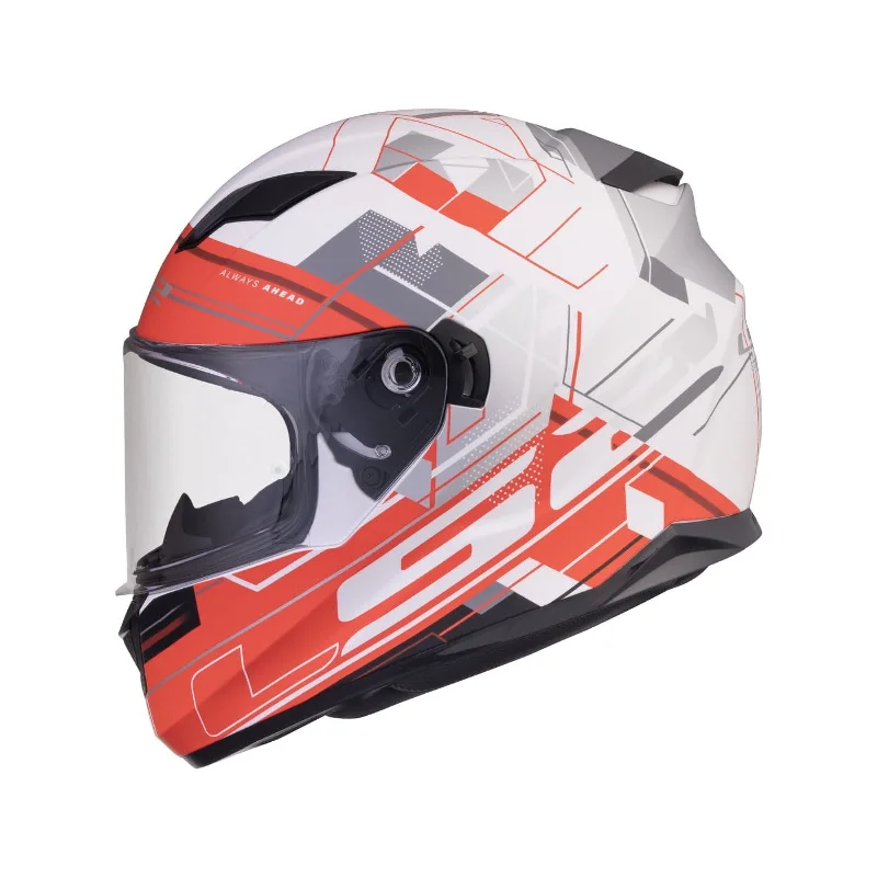 LS2 FF320 STREAM EVO SCAPE HELMET GLOSS WHITE RED WITH PINLOCK