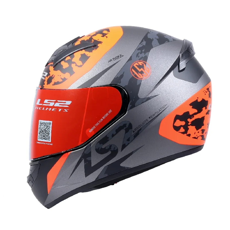 LS2 FF352 AIRFLOW MATT TITANIUM ORANGE HELMET