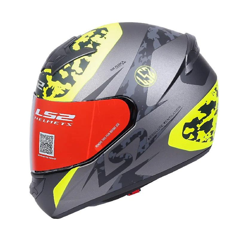 LS2 FF352 AIRFLOW MATT TITANIUM YELLOW FLUORECENT HELMET