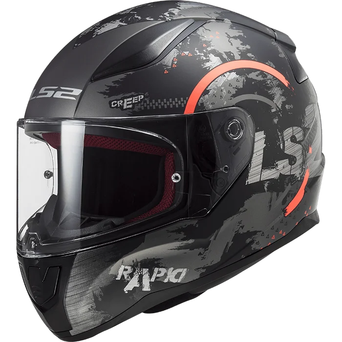 LS2 FF353 RAPID CIRCLE Gloss Titanium Fluro Orange Helmet