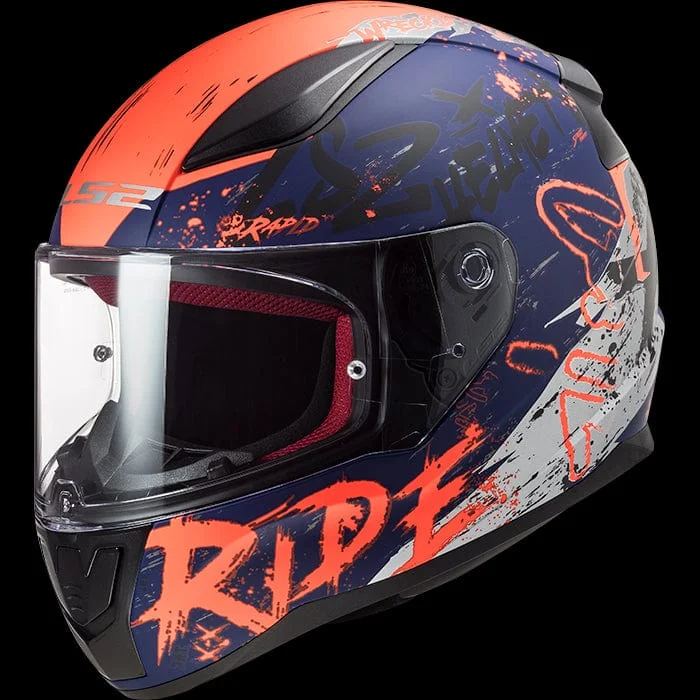 LS2 FF353 Rapid Naughty Gloss Black Blue Orange Helmet