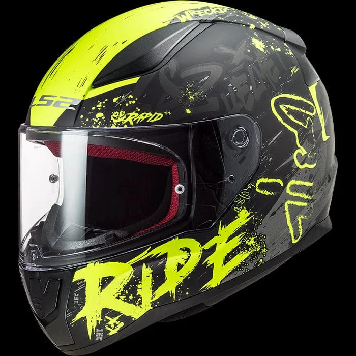 LS2 FF353 Rapid Naughty Gloss Black Hi-Viz Yellow Helmet