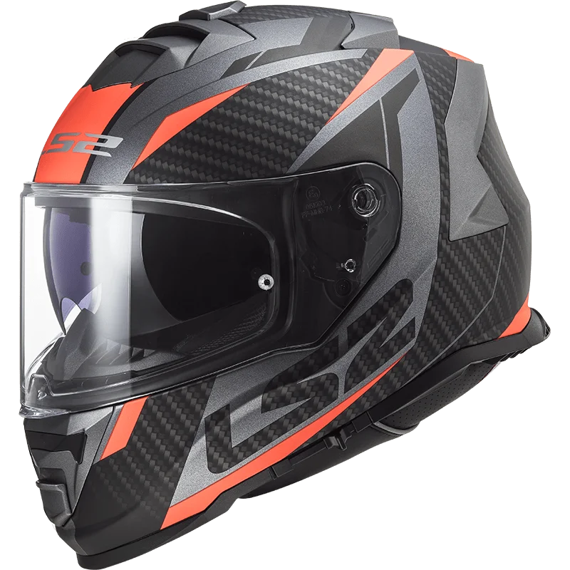 LS2 FF800 Racer Titanium Gloss Fluoro Orange Helmet