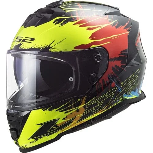 LS2 FF800 Storm Drop Gloss Black Yellow Red Helmet