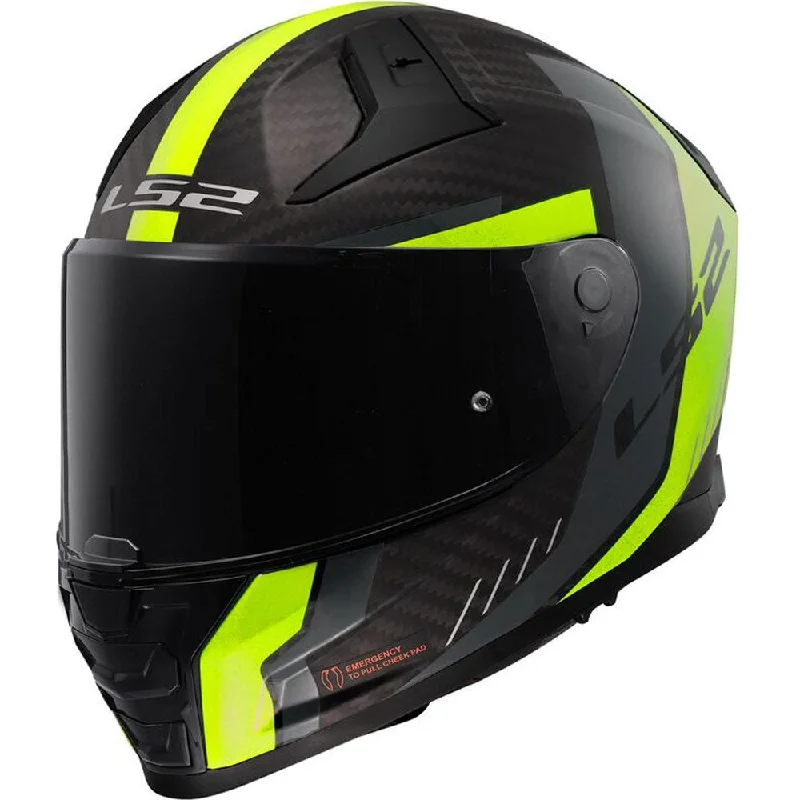 LS2 FF811 Vector 2 Carbon ECE 22.06 Full Face Helmet Grid Matt Hi-Viz Yellow