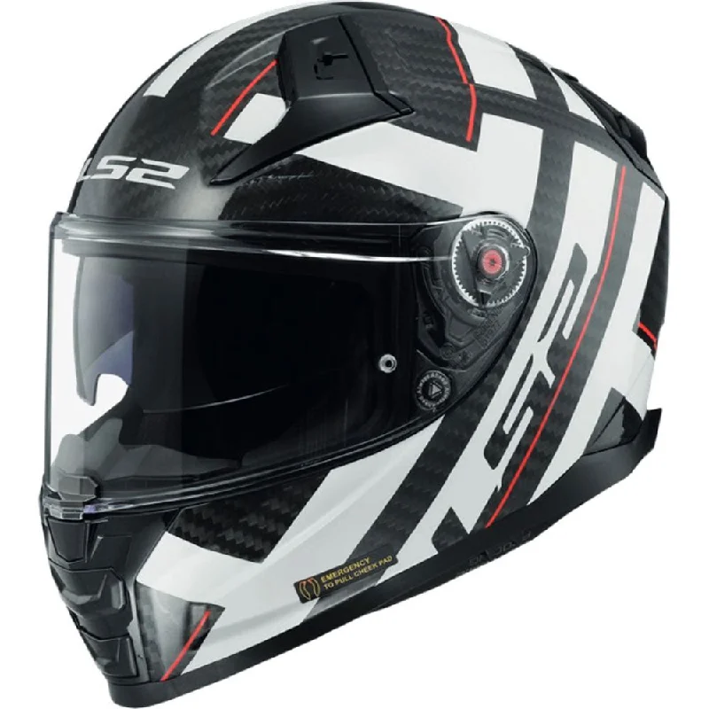 LS2 FF811 Vector 2 Carbon ECE 22.06 Full Face Helmet Strong Gloss White