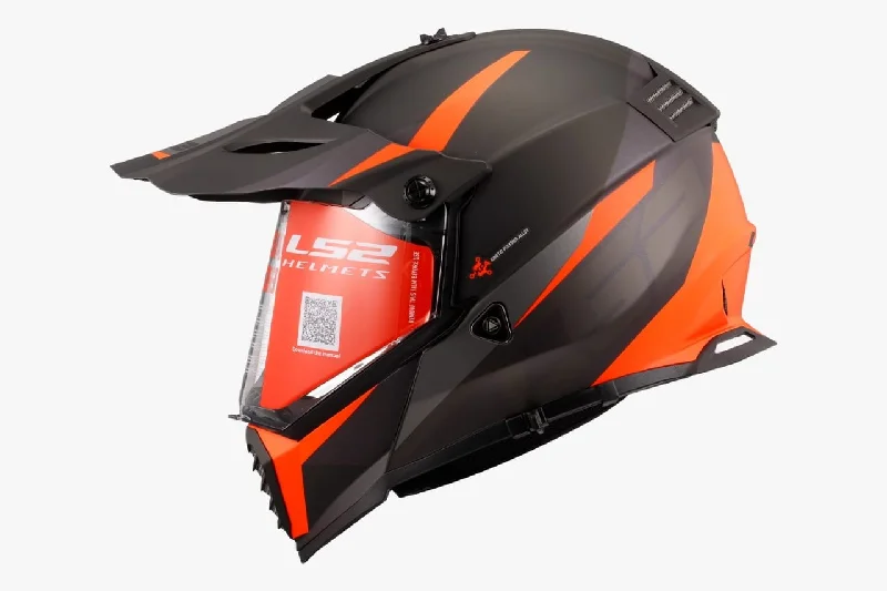 LS2 MX436 PIONEER EVO Router Gloss Black Orange Helmet