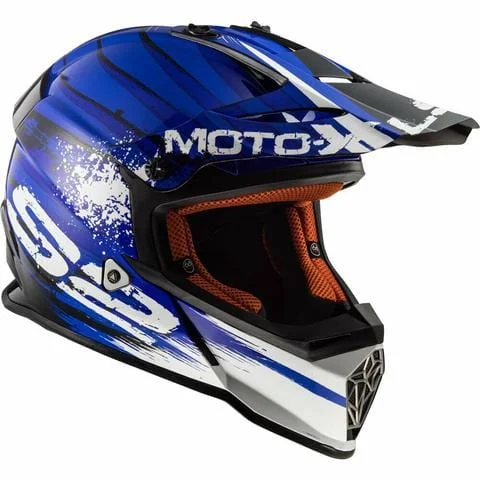 LS2 Offroad Helmet MX437 Matt Blue White