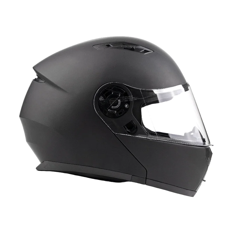 Matte Black Adult Modular Helmet with drop down sun-glass