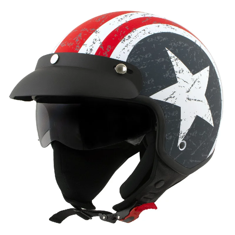 Milwaukee Helmets MPH9701DOT 'Maverick' 3/4 Open Face Stars and