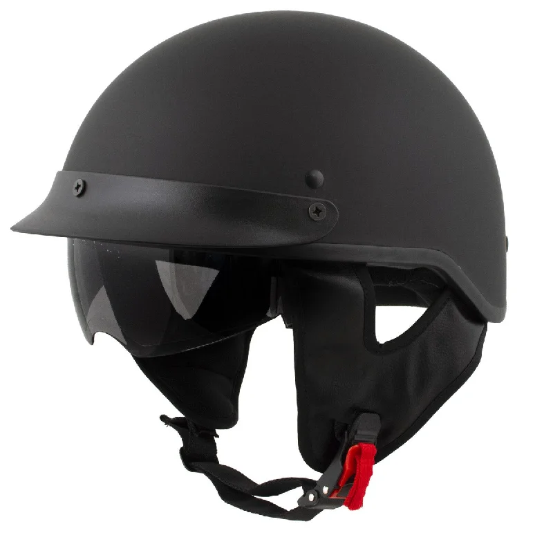 Milwaukee Helmets Momentum Matte Black Half Face Motorcycle Helmet w/